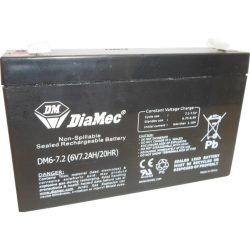   Diamec DM6-7.2 6V 7.2Ah zselés ólom akkumulátor gondozásmentes