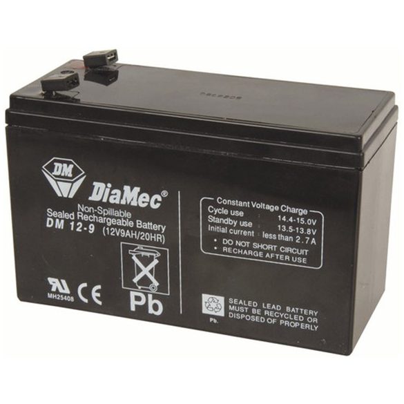 Diamec DM12-9 12V 9Ah zselés ólom akkumulátor gondozásmentes