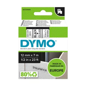  Dymo D1 45010 átlátszó alapon fekete eredeti feliratozó szalag (S0720500)