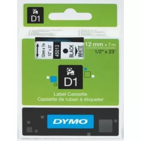  Dymo D1 45013 fehér alapon fekete eredeti feliratozó szalag (S0720530)