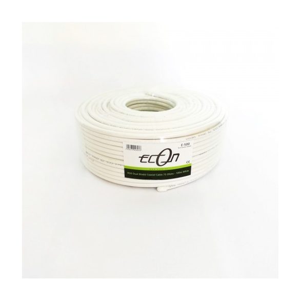 ECON E-500 RG6 Dual-Shield koax kábel - fehér
