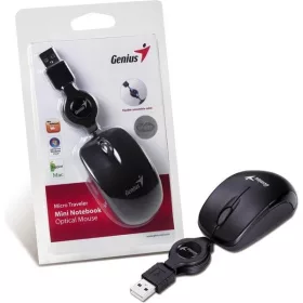   Genius Egér - Micro Traveler V2 (Vezetékes, USB, 3gomb, 1200 DPI, ezüst)