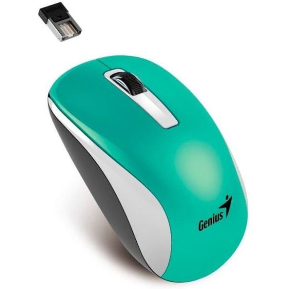 Genius Egér - NX-7010 (Vezeték nélküli, USB, 3 gomb, 1600 DPI, BlueEye, türkiz)