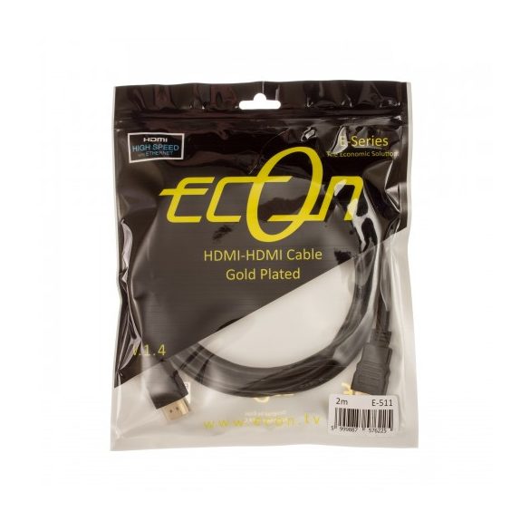 Econ E-511 HDMI 1.4 aranyozott kábel 2m