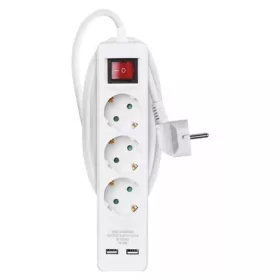   Emos P1322RU hosszabbító 2 m / 3 aljzat / kapcsolós / usb / 1,5 mm2