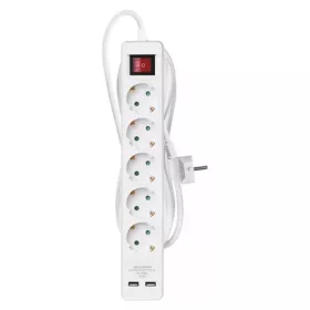   Emos P1523RU hosszabbító 3 m / 5 aljzat / kapcsolós / usb / 1,5 mm2