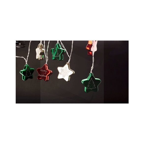 Entac ECL-CCSD-10WW karácsonyi füzér színes csillag 10 led
