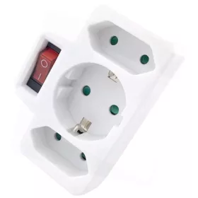   Entac EPAG-1EE2E-SW hálózati adapter 3 aljzat (1 földelt, 2 euro) kapcsolóval