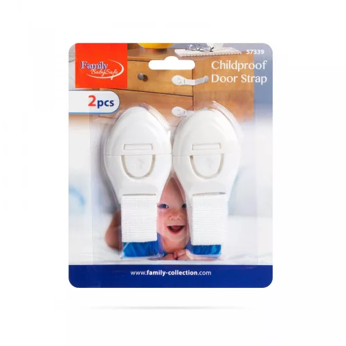 Family Pound Biztonsági gyerekzár ajtóra - 21 cm - öntapadós - fehér - 2 db (57339)