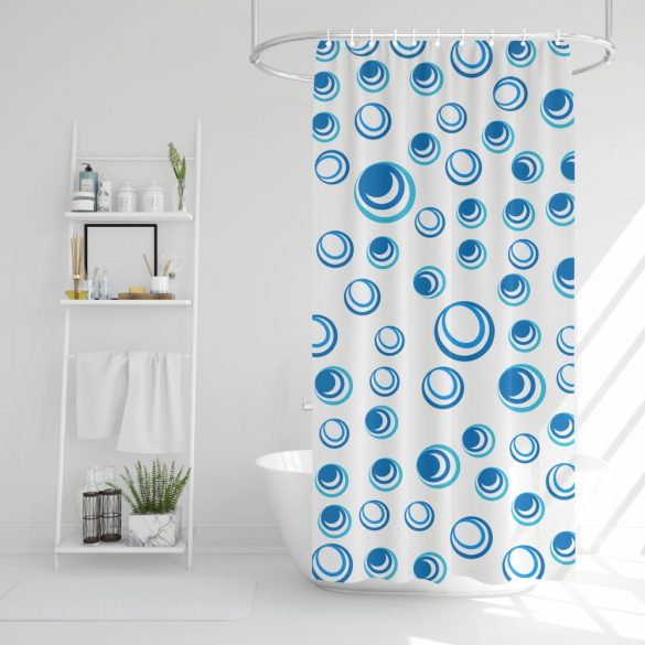 Family Pound zuhanyfüggöny - 183x183cm - kék-fehér mintás (11527C)
