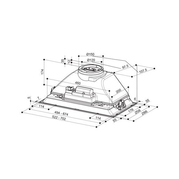 Faber INKA SMART HCS X A70 páraelszívó beépíthető
