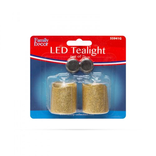 Family LED gyertya - arany színű  - 2 db / bliszter (55941G)