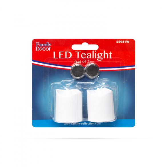 Family LED gyertya  - fehér színű - 2 db / bliszter (55941W)
