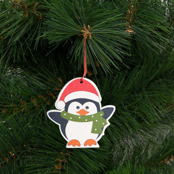 Family Karácsonyfadísz szett - pingvin - fából - 8 x 6 cm - 2 db / csomag (55982C)
