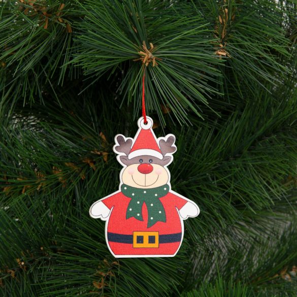 Family Karácsonyfadísz szett - rénszarvas - fából - 8 x 6 cm - 2 db / csomag (55982D)