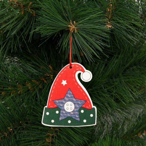 Family Karácsonyfadísz szett - manósapka - fából - 8 x 6 cm - 2 db / csomag (55982E)