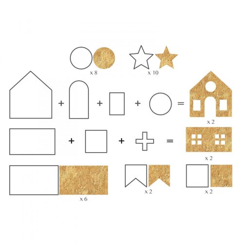 Family Sütikiszúró forma - 3D mézeskalács házikó - 10 db-os (55990A)