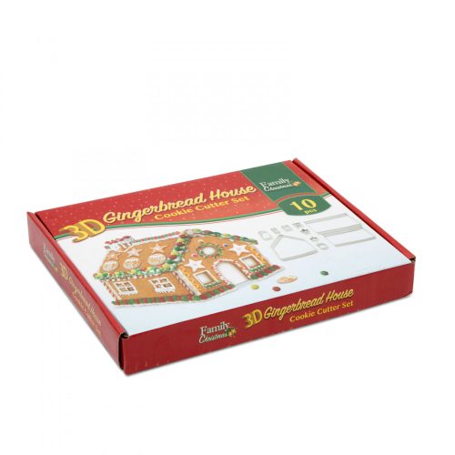 Family Sütikiszúró forma - 3D mézeskalács házikó - 10 db-os (55990A)