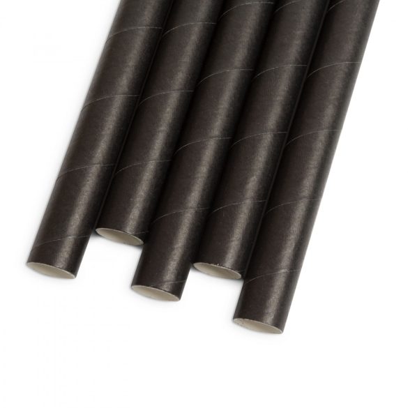Family Papír szívószál - fekete - 197 x 10 mm - 80 db / csomag (57602A)