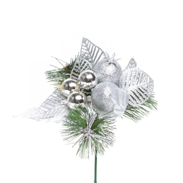 Family Karácsonyi dekor összeállítás - 21 cm - ezüst (58005C)