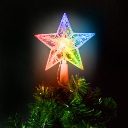   Family Karácsonyi LED-es csillag csúcsdísz - 10 LED - 15 cm - RGB - 2 x AA (58034)