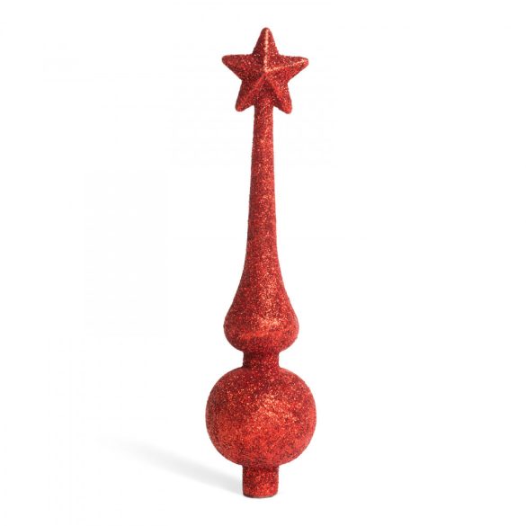 Family Karácsonyfa csúcsdísz - 18,5 cm - piros (58062C)