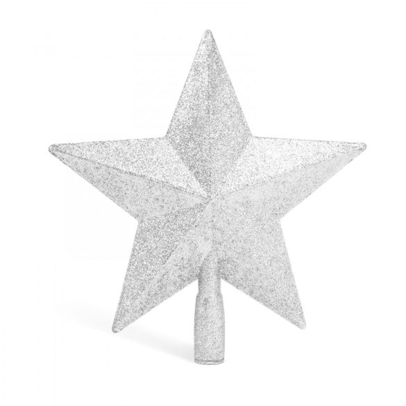 Family Karácsonyfa csúcsdísz - csillag alakú - 20 x 19 cm - ezüst (58065B)