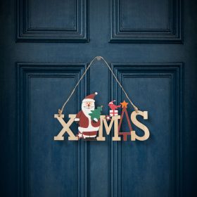   Family Karácsonyi dekor fából - mikulásos - akasztóval - 17 x 9 cm (58250A)