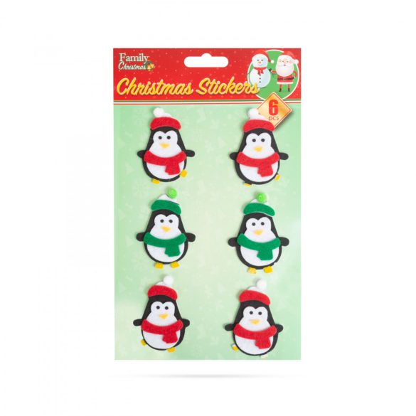 Family Karácsonyi 3D filc matrica szett - pingvin - 15 x 20 cm - 6 db / csomag (58251B)
