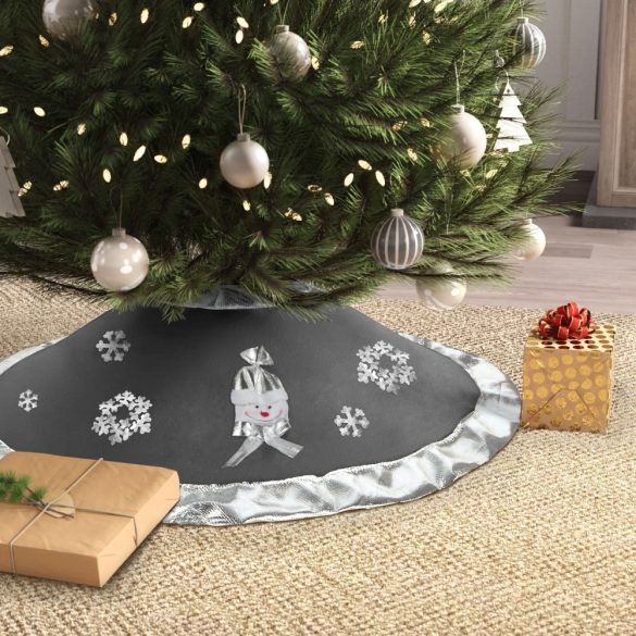 Family Karácsonyfa alá terítő - 97 cm - poliészter - szürke / ezüst (58277C)