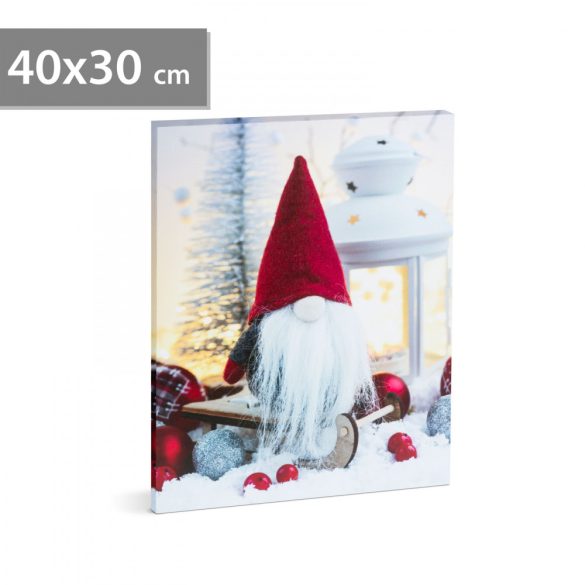 Family Karácsonyi LED-es hangulatkép - fali akasztóval, 2 x AA, 40 x 30 cm (58450)