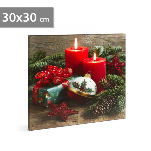 Family Karácsonyi LED-es hangulatkép - fali akasztóval, 2 x AA, 30 x 30 cm (58454A)