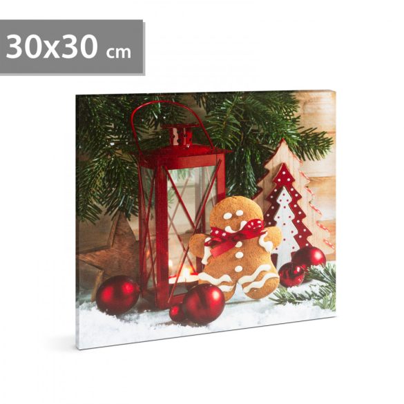 Family Karácsonyi LED-es hangulatkép - fali akasztóval, 2 x AA, 30 x 30 cm (58454D)