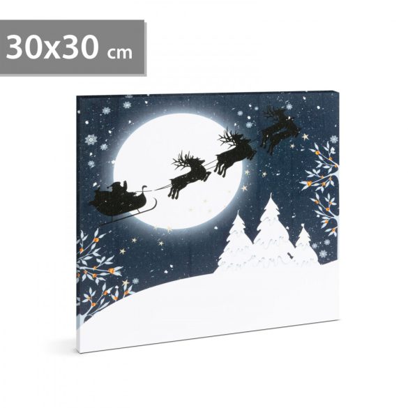 Family Karácsonyi LED-es hangulatkép - fali akasztóval, 2 x AA, 30 x 30 cm (58456A)