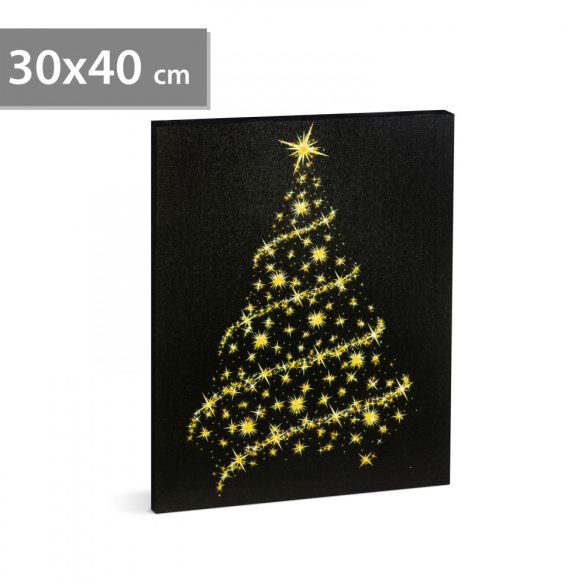 Family Karácsonyi LED-es hangulatkép - fali akasztóval, 2 x AA, 30 x 40 cm (58456B)