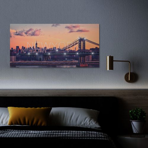 Family LED-es fali hangulatkép - "New York" -  2 x AA, 38 x 78 cm (58484)
