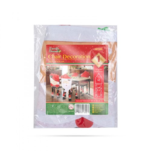 Family Karácsonyi székdekor szett - Mikulás - 47 x 75 cm - piros/fehér (58736A)