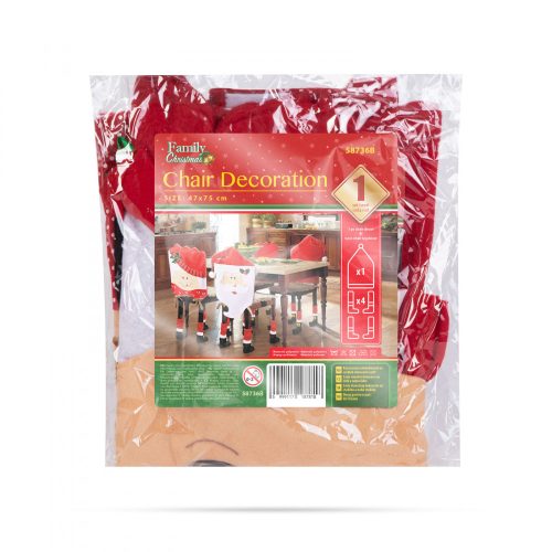 Family Karácsonyi székdekor szett - Télanyó - 47 x 75 cm - piros/fehér (58736B)