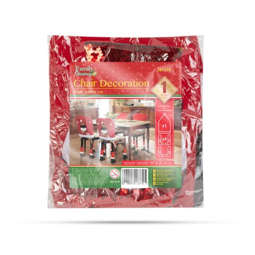 Family Karácsonyi székdekor szett - Hóember - 50 x 60 cm - piros/fehér (58737B)