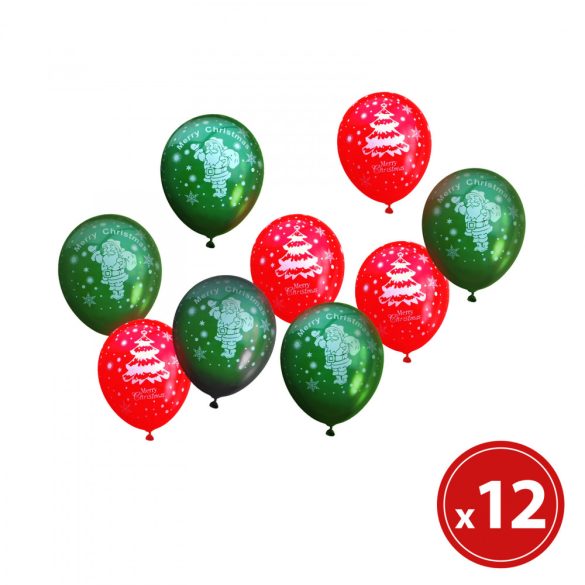Family Lufi szett - piros-zöld, karácsonyi motívumokkal - 12 db / csomag (58752)