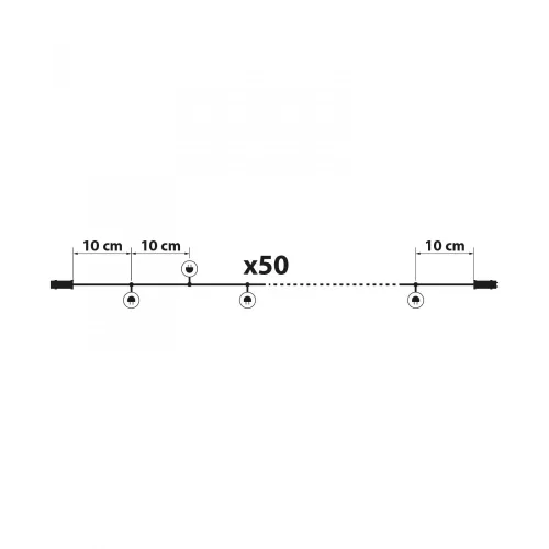 Family Fényfüzér - 50 db LED - melegfehér - hálózati - 5 m - 8 program (58900A)