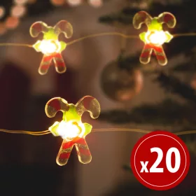   Family LED fényfüzér - cukorbot - 2,2 m - 20 LED - melegfehér - 2 x AA (58927)