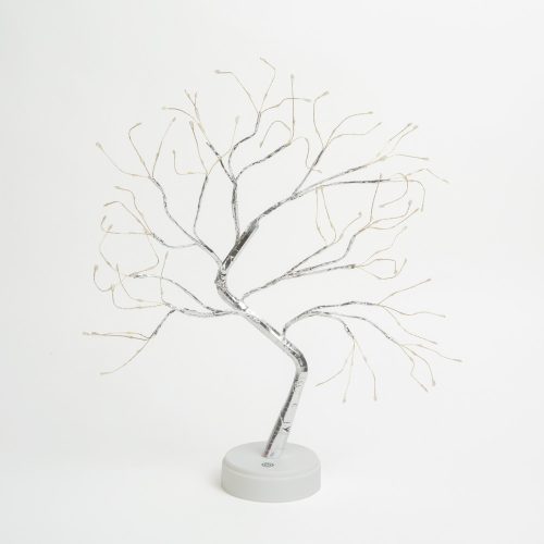 Family LED-es asztali fa dekoráció - melegfehér - érintőgombos, elemes (58930)