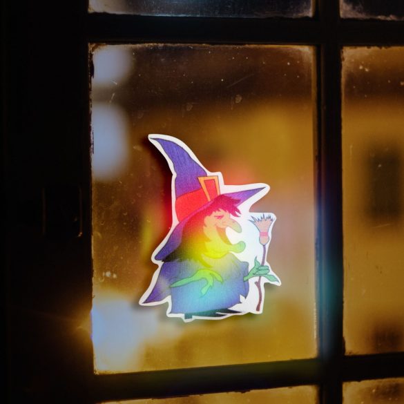 Family öntapadós RGB LED Halloween matrica - boszorkány (56512A)