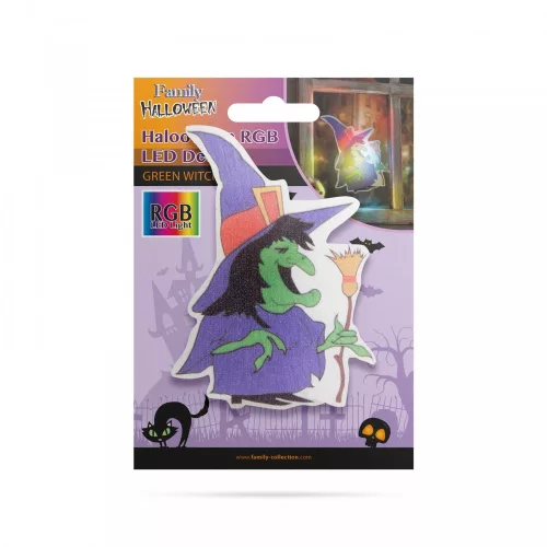 Family öntapadós RGB LED Halloween matrica - boszorkány (56512A)