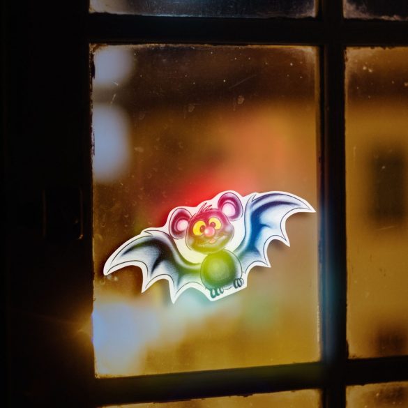 Family öntapadós RGB LED Halloween matrica - denevér (56512D)