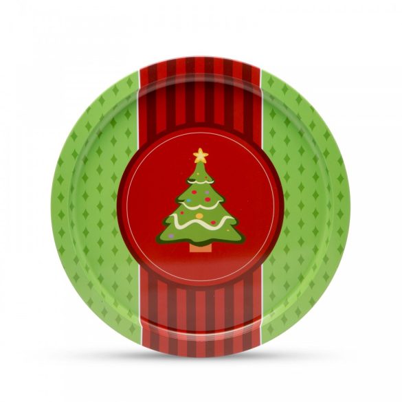 Fém tálca - karácsonyfa (55932A)