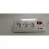 SPS hálózati elosztó 3 Schuko + 1 USB-A + 1 USB-C