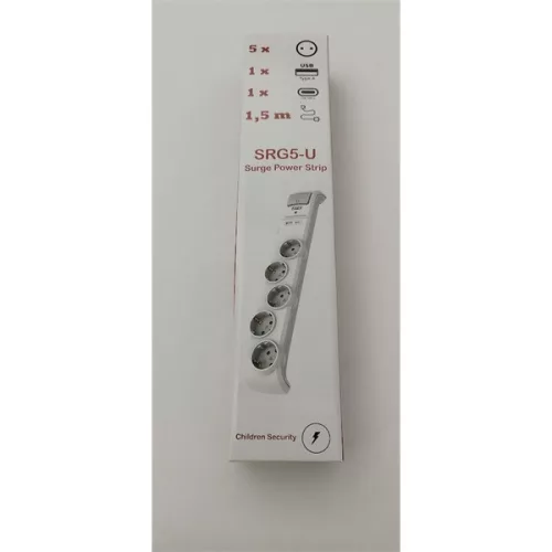 SPS Túlfeszültségvédő elosztó - 5x16A + 1 x USB-A + 1 USB-C
