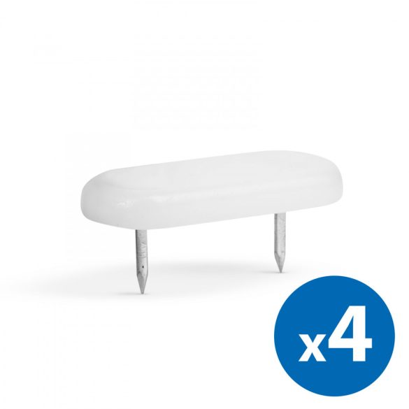 Műanyag bútor csúszótalp - szeggel, fehér - 43 x 18 mm - 4 db / csomag (56211)